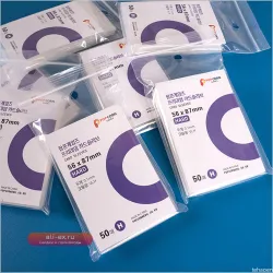 Корейские прозрачные рукава для карт 50 шт.