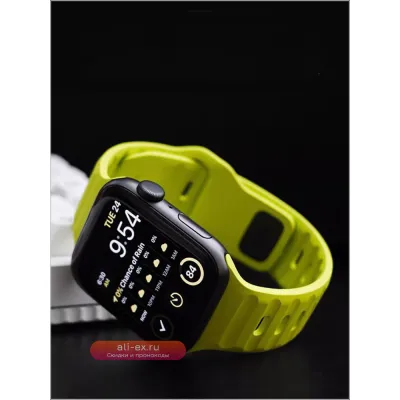 Силиконовый спортивный ремешок для Apple Watch Series 9 10 8 7 6 5 4 3 SE Ultra