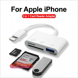 3 в 1 SD TF-кардридер для Apple iPhone 14 12 13 11 Pro Max XR XS USB C конвертер камеры для iPad Android ноутбук OTG адаптер
