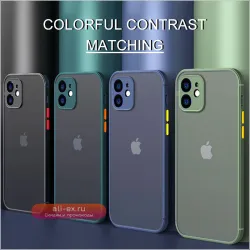 Противоударный матовый чехол для iPhone 11 12 13 14 Pro Max Mini X XR XS 7 8 Plus, мягкий силиконовый бампер, прозрачный жесткий чехол для ПК