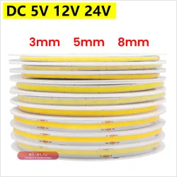 Светодиодная лента XUNATA COB 320/384/480/528 светодиодов/м  теплый белый