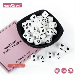 Keep&Grow Силиконовые Буквы Бусины 12мм