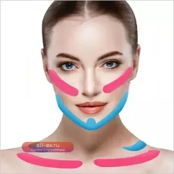 Кинезиологическая V-образная лента для лица  Kinesiology Tape
