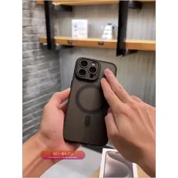 Магнитный матовый полупрозрачный противоударный чехол для iPhone 16, 15, 14, 13, 12, 11 Pro Max, чехол для беспроводной зарядки Magsafe