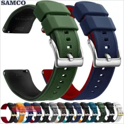 SAMCO силиконовый ремешок для часов 18 мм, 20 мм, 22 мм