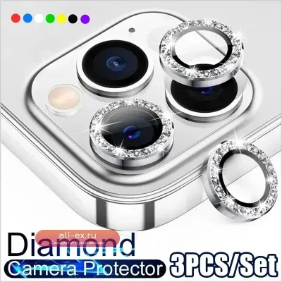 Защитная пленка для объектива камеры IPhone 11 12 13 Pro Max Mini 15 Pro Max Diamond Металлическое защитное стекло для iPhone 14 Plus Стекло для объектива
