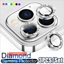 Защитная пленка для объектива камеры IPhone 11 12 13 Pro Max Mini 15 Pro Max Diamond Металлическое защитное стекло для iPhone 14 Plus Стекло для объектива