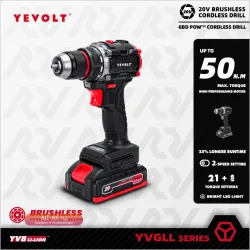 Аккумуляторная дрель YEVOLT YVGBD20DU2
