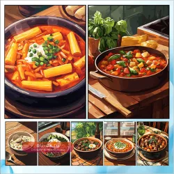 Печать на холсте "Вкусная и вкусная еда"
