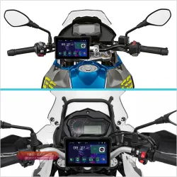 Podofo 7-дюймовый мотоцикл Carplay Android Авто-навигация GPS Мотоцикл DVR Bluetooth EQ IP67 Водонепроницаемый Airplay Android Cast 12 В