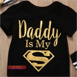 Боди Chanpoetry "Gold Daddy Is My Hero", хлопковое, детское