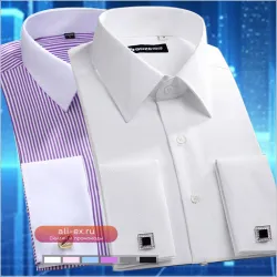 Мужская рубашка из хлопка и полиэстера, полоска, 6XL