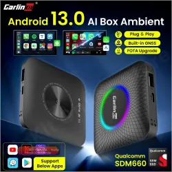 Carlinkit SDM660 ТВ-приставка Android 13 Qualcomm 8-ядерный беспроводной адаптер Android Auto CarPlay Поддержка онлайн-видео USB-A-порт Youtube