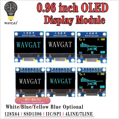 WAVGAT 0.96" I2C OLED дисплей черный