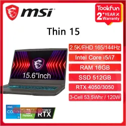 Игровой ноутбук MSI Thin, 15.6", 16/512ГБ, i5-13420H, RTX 4050, Windows