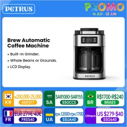 Кофемашина Petrus из нержавеющей стали 10 чашек