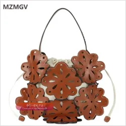 Трендовая сумка-торба "Цветочный ажур" с вышивкой (Trend Hollow Out Flower Handbag) 