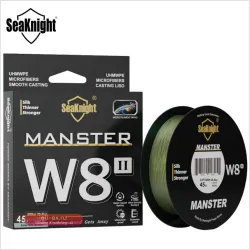 Плетеный шнур SeaKnight Monster W8 II 500M: 8 нитей, ультра гладкий, 15-100LB