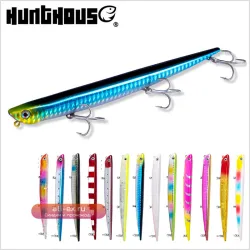 Воблер для рыбалки Hunthouse Pencil 99мм/18.5г и 155мм/31.5г, комплект приманок Swimbait, тонущий, с оригинальным крючком для морского окуня, луфаря, судака