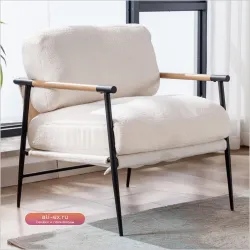 Кресло для гостиной Mid-Century Sherpa с металлическими ножками