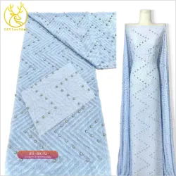Роскошное Французское Кружево с Диамантами и Африканским Узором "Nigerian Tulle Lace" 2025 для Женских Нарядных Платьев