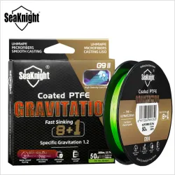 Seaknight Gravitation G9II: Плетеная Леска 2024, Быстро Тонущая, с PTFE Покрытием, 150/300м, Морская и УФ Защита