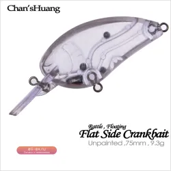 Chan'sHuang 20 шт. неокрашенных заготовок для приманки 9.3г/75мм Flat Side Crankbait, DIY ручное изготовление искусственных рыболовных снастей
