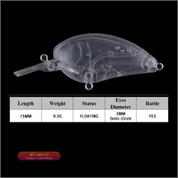 Chan'sHuang 20 шт. неокрашенных заготовок для приманки 9.3г/75мм Flat Side Crankbait, DIY ручное изготовление искусственных рыболовных снастей
