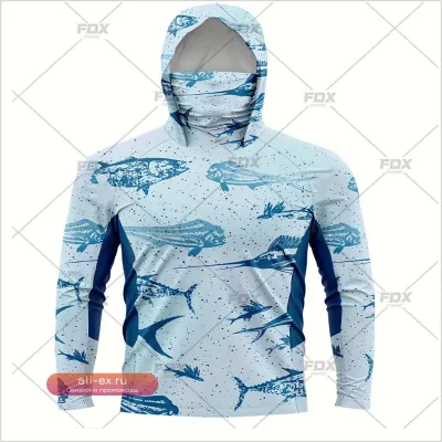 Мужская толстовка с капюшоном и маской Army Green Camo с защитой от УФ 50+