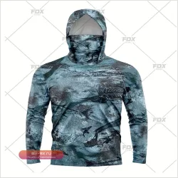 Мужская толстовка с капюшоном и маской Army Green Camo с защитой от УФ 50+