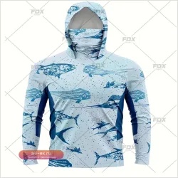 Мужская толстовка с капюшоном и маской Army Green Camo с защитой от УФ 50+