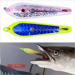 Drag Bowhorn Dummy Bait Iron Plate Sea Mackerel Seabass Slow Sinking Jig Spoon Hook