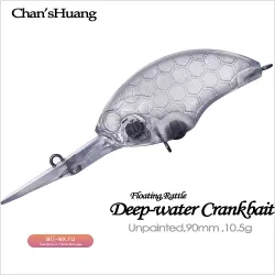 Неокрашенные заготовки воблеров Chan'sHuang для глубоководной ловли с шумовыми эффектами (20 шт)