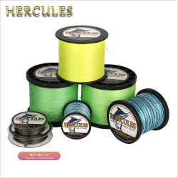 Леска плетеная Hercules 8 нитей, 10-150 LB, 300/500/1000 м, PE, пресноводная, суперпрочная