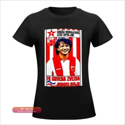 Футболка женская Siniša Mihajlović (FK Crvena Zvezda) №2, белая, в стиле винтаж/корейская мода