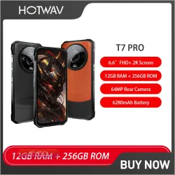 HOTWAV T7 Pro: Защищенный смартфон Android 13, 6.6" FHD+, 12(6+6)GB RAM, 256GB ROM, 64MP, 6280mAh, NFC