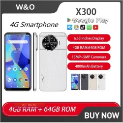 Смартфон W&O X300 Ultra-Thin, 4G, Android, 6.53", Dual SIM, 4GB+64GB, 4800mAh, 13MP