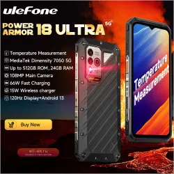 Ulefone Power Armor 18 Ultra 5G: Защищенный смартфон 512GB/24GB RAM, Android 13, 108Мп камера