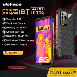 Ulefone Power Armor 18T Ultra 5G: Защищенный смартфон с тепловизором FLIR®, 256GB/512GB, 9600mAh, 66W