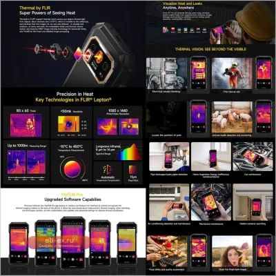 Ulefone Armor 27T Pro: Защищенный смартфон 5G с тепловизором, 10600 мАч, 12+256 ГБ, 64 МП ночного видения, Android 14