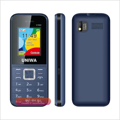 UNIWA E1802: Кнопочный телефон для пожилых с поддержкой русского и ивритского языков, радио и долгим временем работы