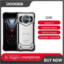 Защищенный смартфон DOOGEE S200 5G: 12ГБ+256ГБ, 100МП камера, 10100мАч, AMOLED дисплей сзади