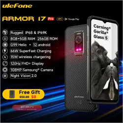 Ulefone Armor 17 Pro: Защищенный смартфон с ночным видением, 13 ГБ ОЗУ, 256 ГБ ПЗУ, Helio G99, 120 Гц, 108 МП, Android 12, NFC