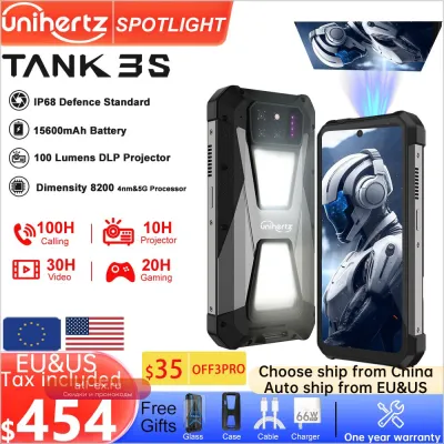 Unihertz Tank 3S: Защищенный смартфон с проектором, 24/32GB RAM, 256/512GB ROM, Dimension 8200, батарея 15600mAh, зарядка 66W