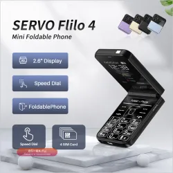 SERVO Flilo4: Телефон с 4 SIM, 2.6" дисплеем, FM-радио, фонариком и защитой от спама.
