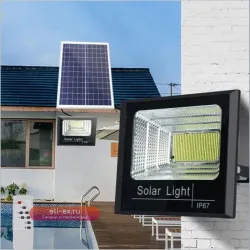 Уличное солнечное прожекторное LED освещение с пультом ДУ (50-500 Вт)