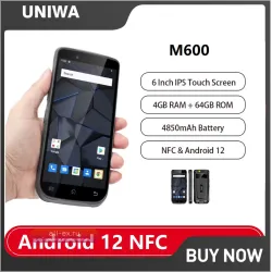 Защищенный смартфон UNIWA M600: Мини-планшет 6", 4ГБ ОЗУ, 64ГБ ПЗУ, Android 12, 4850мАч, 13Мп, NFC