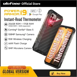 Ulefone Power Armor 19: Защищенный смартфон 17GB RAM, 256GB ROM, 108MP камера, 66W зарядка, 9600mAh батарея, Android 12, Глобальная версия