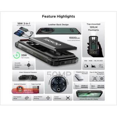 Смартфон DOOGEE Fire 6 Power 8/256Gb 50MP 15500mAh Черный