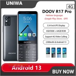 UNIWA DOOV R17 Pro 4G: Смартфон с кнопками, Android 13, 4/64 ГБ, Hebrew Keyboard